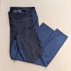 Outdoor Voices Women's Two-Tone Warm Up Legging in Blue & Black Size SMALL